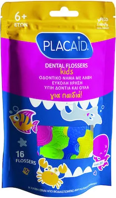 Plac Control Dental Flossers Kids 6+ ετών Οδοντικό Νήμα με Λαβή 16τμχ