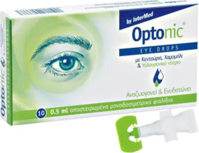Intermed Optonic Drops Οφθαλμικές Σταγόνες με Υαλουρονικό Οξύ, 10 αμπούλες μίας χρήσης