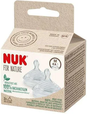 Nuk Nature Sense Θηλές από Σιλικόνη Μεσαίας Ροής για 0+ μηνών 2τμχ