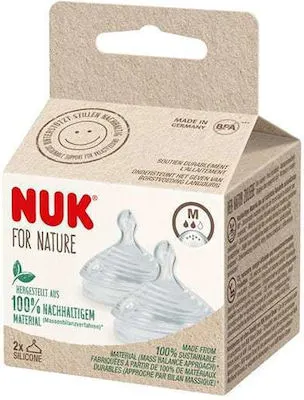 Nuk Nature Sense Θηλές από Σιλικόνη Μεσαίας Ροής για 0+ μηνών 2τμχ
