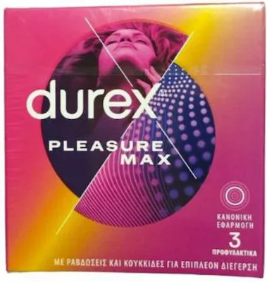 Durex Προφυλακτικά Pleasure Max με Ραβδώσεις 3τμχ
