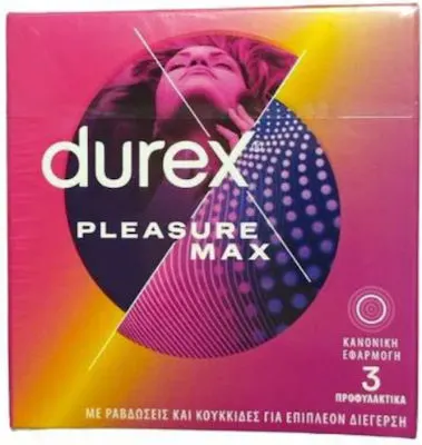 Durex Προφυλακτικά Pleasure Max με Ραβδώσεις 3τμχ