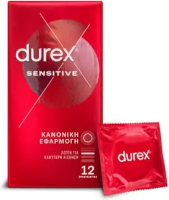 Durex Προφυλακτικά Sensitive Λεπτά 12τμχ