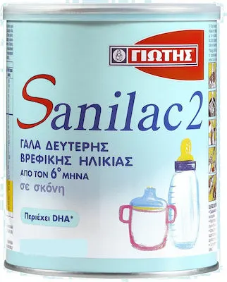 Γιώτης Sanilac 2 Γάλα 2ης Bρεφικής Hλικίας από 6 έως 12 Mηνών, 800gr