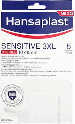 Hansaplast Αποστειρωμένα Αυτοκόλλητα Επιθέματα Sensitive 3XL 15x10cm 5τμχ