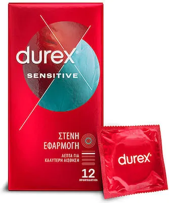 Durex Sensitive Προφυλακτικά Στενή Εφαρμογή 12τεμ