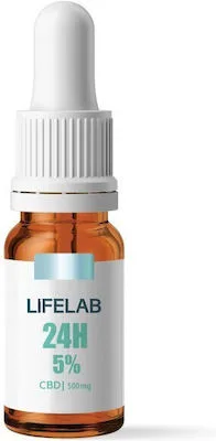 Lifelab 24h Συμπλήρωμα Κάνναβης σε Σταγόνες 500mg με 5% CBD με Γεύση Citrus 10ml