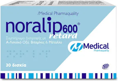 Medical Noralip 600 Retard X 30 Tabs Συμπλήρωμα διατροφής με Άλφα Λιποϊκό Οξύ