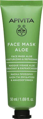 Apivita Face Mask Aloe Μάσκα Προσώπου Με Αλόη Για Ενυδάτωση & Αναζωογόνηση 50ml