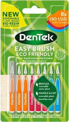 Dentek Easy Brush Interdental Brushes Size/ISO 1/2/3 (0,45/0,5/0,6mm) Μεσοδόντια Βουρτσάκια 3 Μεγεθών 8 Τεμάχια