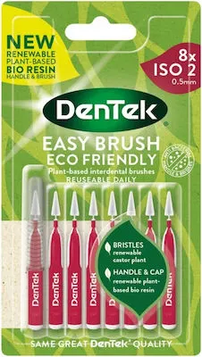 Dentek Easy Brush Μεσοδόντια Βουρτσάκια με Λαβή 0.5mm Φούξια 8τμχ