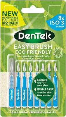 Dentek Μεσοδόντια Βουρτσάκια με Λαβή 0.6mm Μπλε 8τμχ