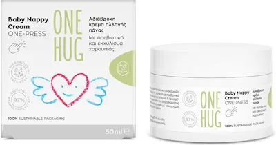 Vican One Hug Baby Nappy Cream One Press, Αδιάβροχη Κρέμα Αλλαγής Πάνας 50ml.