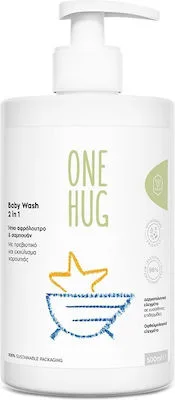 One Hug Baby Wash 2in1 Ήπιο Βρεφικό Αφρόλουτρο & Σαμπουάν Μορφή Gel 500ml
