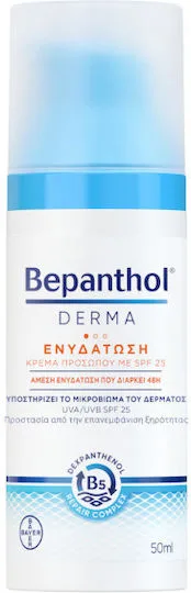 Bepanthol Ενυδατική Κρέμα Προσώπου Ημέρας με SPF25 για Ξηρές/Ευαίσθητες Επιδερμίδες 50ml