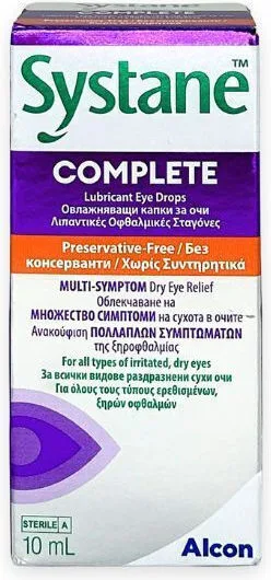 Alcon Systane Complete Drops Λιπαντικές Οφθαλμικές Σταγόνες Χωρίς Συντηρητικά 10 ml