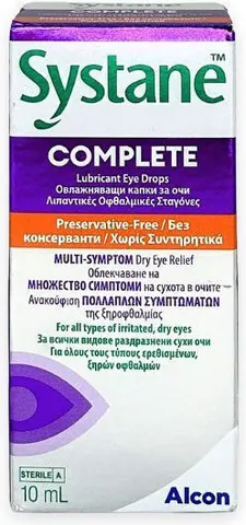 Alcon Systane Complete Drops Λιπαντικές Οφθαλμικές Σταγόνες Χωρίς Συντηρητικά 10 ml