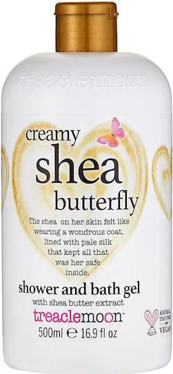 Treaclemoon Creamy Shea Butterfly Bath & Shower Gel Αφρόλουτρο με Άρωμα Βούτυρο Καριτέ, 500ml