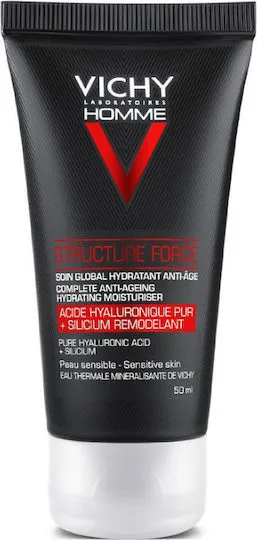 Vichy Homme Structure Force 24ωρη Ανδρική Κρέμα Προσώπου για Ενυδάτωση, Αντιγήρανση & Σύσφιξη με Υαλουρονικό Οξύ 50ml