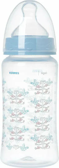 Korres Πλαστικό Μπιμπερό Agali Κατά των Κολικών με Θηλή Σιλικόνης 300ml για 3+ μηνών Blue