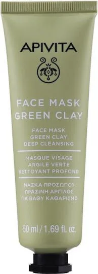 Apivita Green Clay Deep Cleansing Face Mask Μάσκα Προσώπου για Βαθύ Καθαρισμού με Πράσινη Άργιλο 50ml