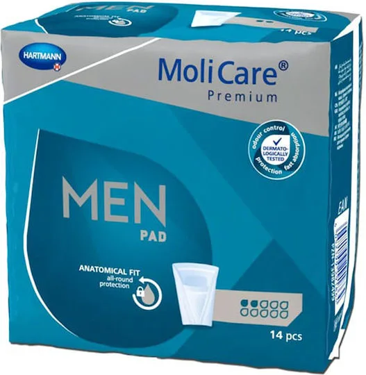 Hartmann Molicare Premium Men Pad Επίθεμα Ελαφράς Ακράτειας για Άντρες 2 Σταγόνες, 14τεμ