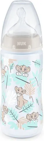 Nuk First Choice+ Disney Baby Μπιμπερό Πλαστικό με Θηλή Σιλικόνης Μ & Ένδειξη Θερμοκρασίας 6-18m, 300ml Disney Lion King