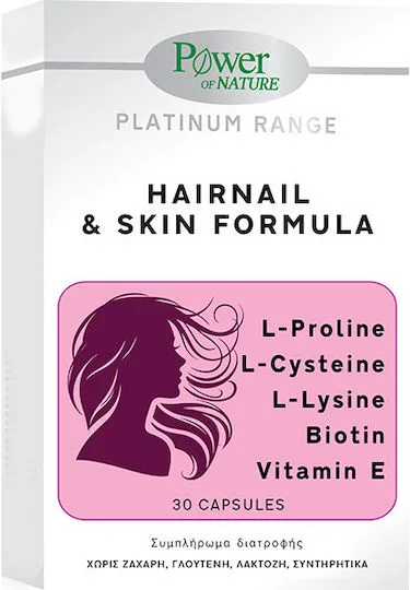 Power Health Platinum Range Hairnail & Skin Formula 100mg Ειδικό Συμπλήρωμα Διατροφής 30 κάψουλες