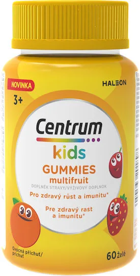 Centrum Kids Gummies Πολυβιταμίνη για την Υποστήριξη της Υγιούς Ανάπτυξης των Παιδιών για Ενίσχυση του Ανοσοποιητικού Multifruit 60 ζελεδάκια (3+)