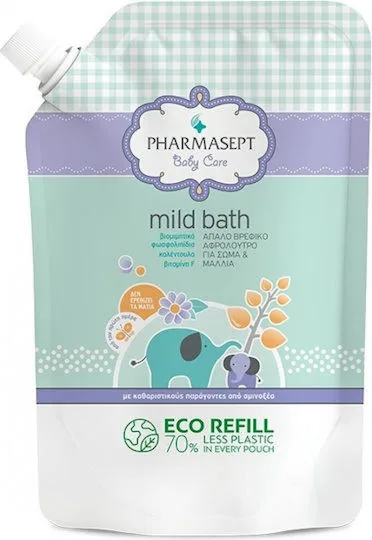 Pharmasept Baby Care Mild Bath Σαμπουάν-Αφρόλουτρο για Βρέφη Refill 900 ml
