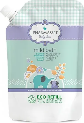 Pharmasept Baby Care Mild Bath Σαμπουάν-Αφρόλουτρο για Βρέφη Refill 900 ml