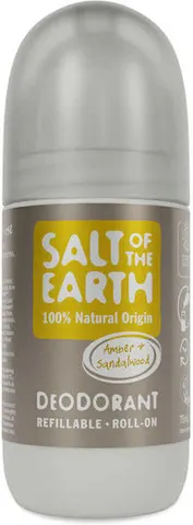Salt Of The Earth Αποσμητικό Roll On Με Άρωμα Amber & Sandalwood 75 ml