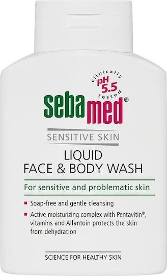 Sebamed Liquid Face & Body Wash Ήπιο καθαριστικό Προσώπου Σώματος για Ευαίσθητη & Προβληματική Επιδερμίδα - 200ml