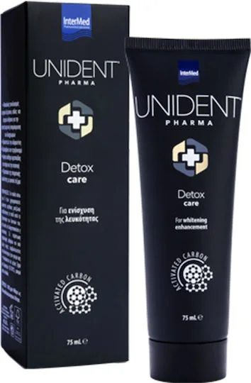 InterMed Unident Pharma Detox Care Οδοντόκρεμα με Ενεργό Άνθρακα για Λεύκανση 75ml