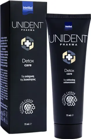 InterMed Unident Pharma Detox Care Οδοντόκρεμα με Ενεργό Άνθρακα για Λεύκανση 75ml