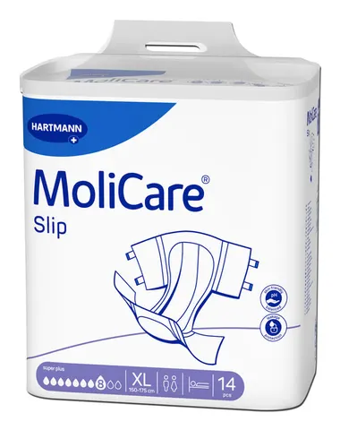 MoliCare Flash Slip Super Plus Πάνες Ακράτειας Νύχτας XLarge (Περ: 150-175cm) 8 Σταγόνων 14τμχ REF:165434 (πρώην 169950) Hartmann