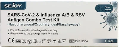 Test Rapid Αντιγόνων Flu A/B (Γρίπης), Covid-19 & RSV SEJOY 1τμχ 4in1 Ρινικό