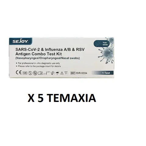 Sejoy SARS-CoV-2 & Influenza A+B & RSV 1τμχ Διαγνωστικό Τεστ Ταχείας Ανίχνευσης Αντιγόνων Covid-19 & Γρίπης & RSV (5 TEMAXIA)