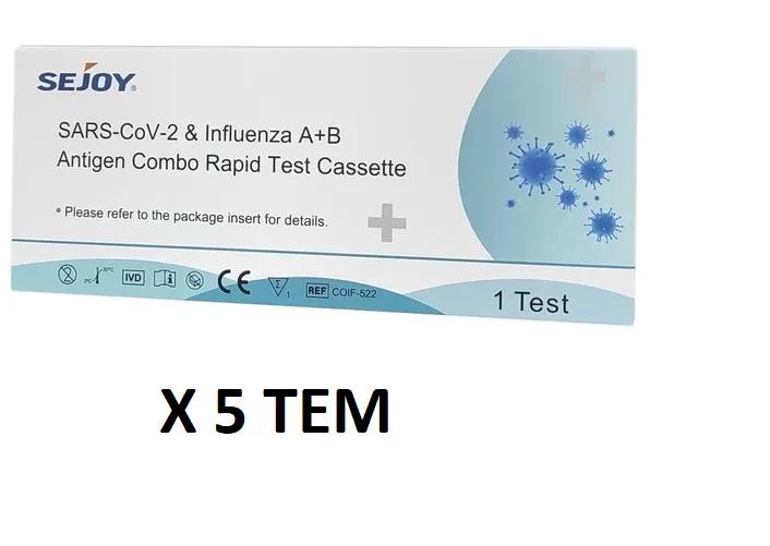 Sejoy SARS-CoV-2 & Γρίπη A+B Antigen Combo Rapid Test 5 TEM
