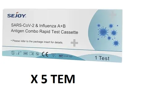 Sejoy SARS-CoV-2 & Γρίπη A+B Antigen Combo Rapid Test 5 TEM