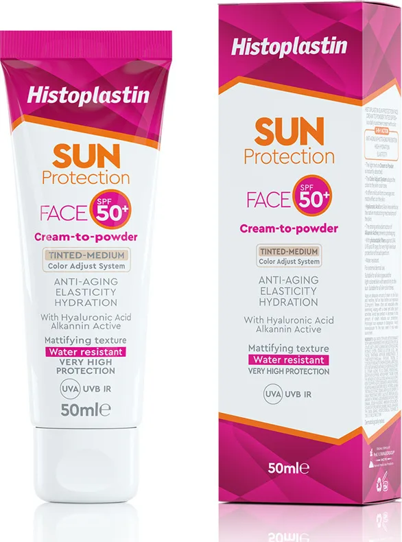 Heremco Histoplastin Sun Protection Αδιάβροχη Αντηλιακή Κρέμα Προσώπου SPF50 με Χρώμα 50ml