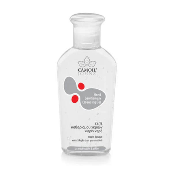 Camoil Johnz Hand Sanitizing & Cleansing Gel Ζελέ Καθαρισμού Χεριών χωρίς Νερό, χωρίς άρωμα, 80 ml