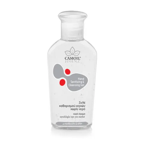 Camoil Johnz Hand Sanitizing & Cleansing Gel Ζελέ Καθαρισμού Χεριών χωρίς Νερό, χωρίς άρωμα, 80 ml