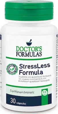 Doctor's formulas StressLess Formula Συμπλήρωμα Διατροφής που Συμβάλλει στην Φυσιολογική Λειτουργία του Νευρικού Συστήματος & στη Φυσιολογική Ψυχολογική Λειτουργία 30 κάψουλες