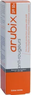 Arubix Cream SPF50+ Tinted 40ml - Αντηλιακή, Καταπραϋντική Κρέμα Κατά της Ερυθρότητας για Ξηρές Επιδερμίδες με Χρώμα
