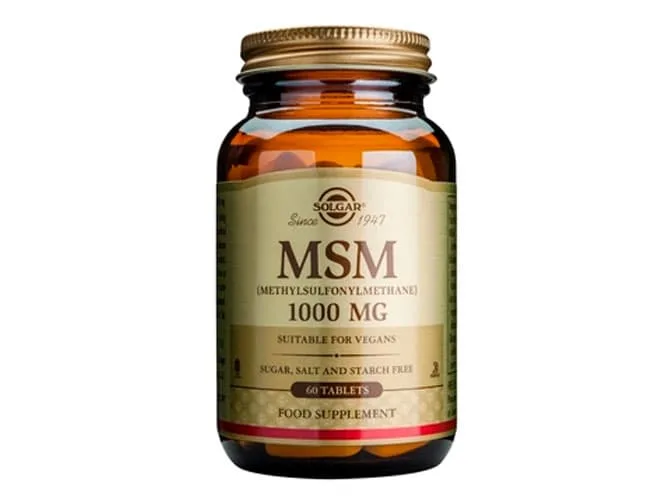 SOLGAR MSM (Methylsulfonylmethane) 1000mg Συμπλήρωμα Διατροφής με Μεθυλσουλφονυλμεθάνη για την Καλή Υγεία του Συνδετικού Ιστού, των Νυχιών & των Μαλλιών με Ήπια Αντιφλεγμονώδη Δράση, Κατά της Οστεοαρθρίτιδας ή Ρευματοειδούς Αρθρίτιδας 60 Ταμπλέτες