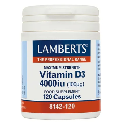 Lamberts Συμπλήρωμα Διατροφής Vitamin D3 4000Iu Maximum Strength Βιταμίνη D3 8142 120Tabs