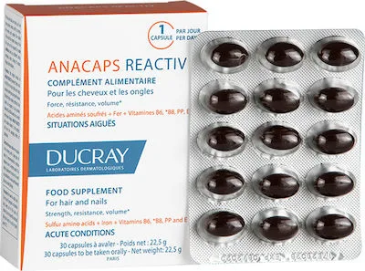 Ducray Anacaps Re-Activ κατά της Αντιδραστικής Τριχόπτωσης 30 Κάψουλες