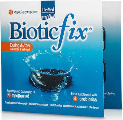 Intermed Biotic Fix Συμπλήρωμα με 4 Προβιοτικά για Αποκατάσταση Εντερικής & Κολπικής Χλωρίδας , 10 caps