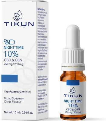 Tikun Night Time CBD 750mg & CBN 250mg Έλαιο Κάνναβης σε Σταγόνες με Γεύση Citrus 10ml